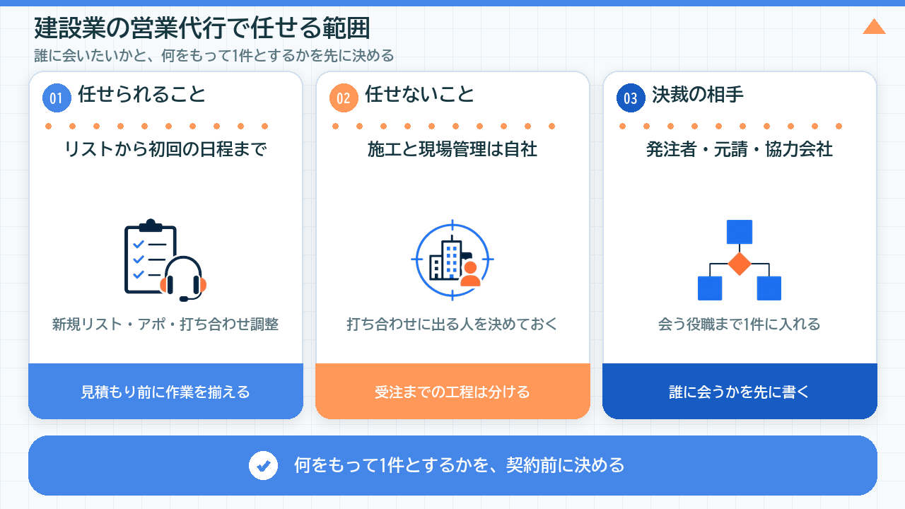 建設業の営業代行で任せる範囲